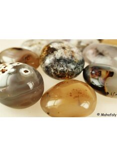 1 kg Handst&uuml;cken Handschmeichler Trommelstein Madagaskar Moosachat poliert Heilstein Edelstein getrommelt Steinheilkunde