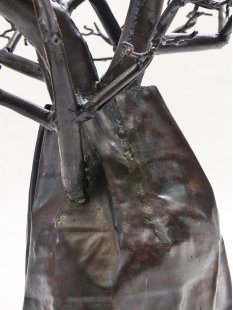 1 St&uuml;ck &Ouml;lfass Blech Deko Baobab 55 cm Mahajanga = Preiscode O