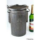 Zafimaniry Grafik Reisbeh&auml;lter, Honigfass, Vorratsr&ouml;hre 25 cm zeitgen&ouml;ssisch