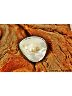 Perlmutt Ring echt helle Meeresmuschel Erestos2...
