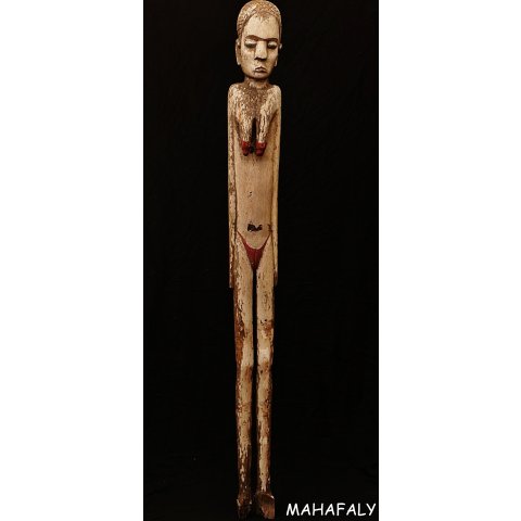 AL127 original AloAlo Skulptur der Sakalava Grabw&auml;chter Bikinifrau 170 cm ca. 1950
