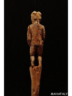 AL129 AloAlo Skulptur der Sakalava Grabw&auml;chter Die Frau mit Baby 140 cm ca. 1930