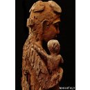 AL129 AloAlo Skulptur der Sakalava Grabw&auml;chter Die Frau mit Baby 140 cm ca. 1930
