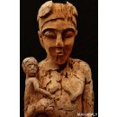 AL129 AloAlo Skulptur der Sakalava Grabw&auml;chter Die Frau mit Baby 140 cm ca. 1930