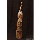 AL132 AloAlo Skulptur der Sakalava Grabw&auml;chter Ibis mit Krokodil 83 cm ca. 1930