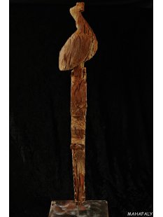 AL144 AloAlo Fragment von Grabstele der Sakalava H&ouml;ckerenten 68 cm 1930