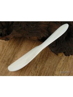 1x Perlmutt Buttermesser Ajax wei&szlig; irisierend 14 cm