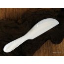 1x Perlmutt Buttermesser Ajax wei&szlig; irisierend 14 cm