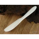 1x Perlmutt Buttermesser Ajax wei&szlig; irisierend 14 cm