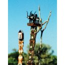 AL135 original AloAlo Grabstele der Sakalava oder Mahafaly antik 2 Totenv&ouml;gel 170 cm ca. 1925