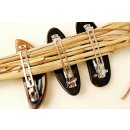 Horn Haarspange rund Naturoberfl&auml;che aussen mit Metallclip Made in France Patent 70 mm = Code D