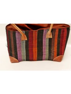Raffia Bast Raphia Korb Harlekin vertikal 25 x 18 x 11 cm Code wei&szlig;