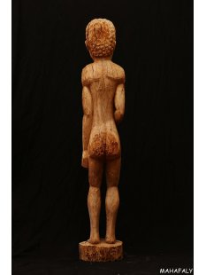 MF392 Skulptur der Sakalava nackte Frau mit Baby 122 cm ca.1950