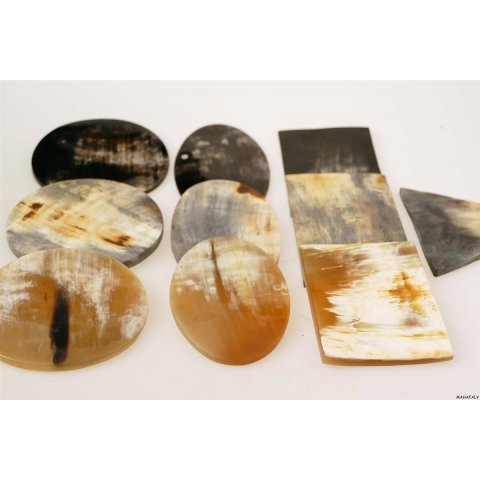 Hornplatten 100 mm in 5 Formen  poliert / antik / matt