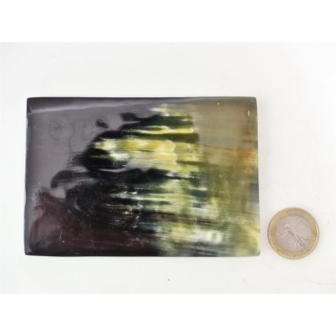 Hornplatten 100 x 70 mm rechteckig gl&auml;nzend poliert