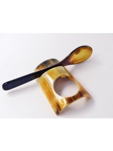 Horn Eierbecher Eierst&auml;nder mit L&ouml;ffel = Code D