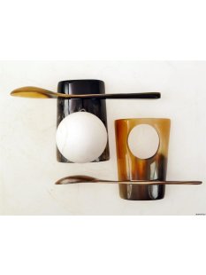 Horn Eierbecher Eierst&auml;nder mit L&ouml;ffel = Code D