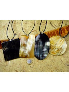 Horn Anh&auml;nger Agostina 4 / 6 / 8 / 10 cm in 5 Formen, versilberter Anh&auml;nger