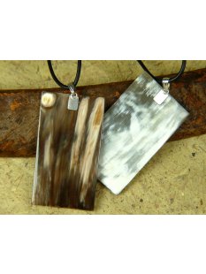 Horn Anh&auml;nger Agostina 4 / 6 / 8 / 10 cm in 5 Formen, versilberter Anh&auml;nger