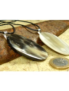 Horn Anh&auml;nger Agostina 4 / 6 / 8 / 10 cm in 5 Formen, versilberter Anh&auml;nger