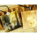 Horn Anh&auml;nger Agostina 4 / 6 / 8 / 10 cm in 5 Formen, versilberter Anh&auml;nger