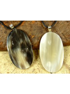 Horn Anh&auml;nger Agostina versilberter Anh&auml;nger 4...