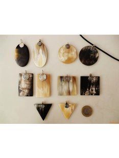 Horn Anh&auml;nger Amanda 4 / 6 / 8 / 10 cm in 5 Formen mit Sterling Silber&ouml;se