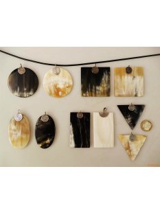 Horn Anh&auml;nger Amanda 4 / 6 / 8 / 10 cm in 5 Formen mit Sterling Silber&ouml;se