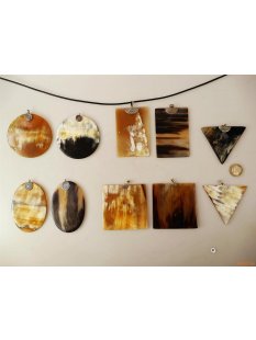 Horn Anh&auml;nger Amanda 4 / 6 / 8 / 10 cm in 5 Formen mit Sterling Silber&ouml;se