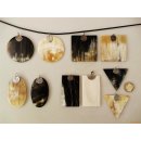 Horn Anh&auml;nger Amanda 4 / 6 / 8 / 10 cm in 5 Formen mit Sterling Silber&ouml;se