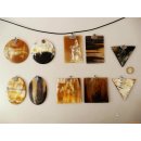 Horn Anh&auml;nger Amanda 4 / 6 / 8 / 10 cm in 5 Formen mit Sterling Silber&ouml;se