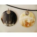 Horn Anh&auml;nger Amanda Sterling Silber Anh&auml;nger 6 cm rund dunkler Grundton