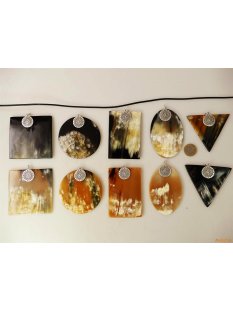 Horn Anh&auml;nger Raziel 8 cm in 5 Formen poliert = Code F