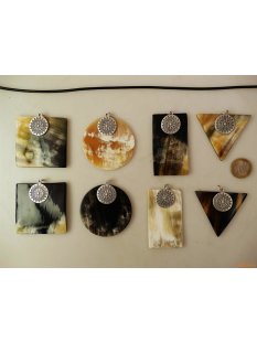 Horn Anh&auml;nger Raziel 6 cm in 5 Formen poliert = Code E