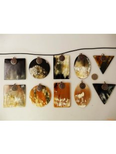 Horn Anh&auml;nger Zara 8 cm in 5 Formen poliert = Code F