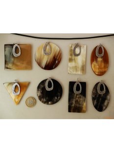 Horn Anh&auml;nger Azies 6 cm in 5 Formen poliert = Code E