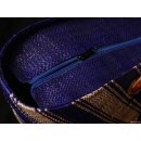 Raffia Bast Raphia Tasche Dreiknopf 46  cm Farbe schwarz/rot = Code blau