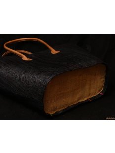 Raffia Bast Raphia Tasche Vierblumen 46 cm = Code G/blau