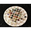 Solitairespiel aus Madagaskar Solit&auml;r mit Edelsteinkugeln 20 mm auf edlem Shiva Eys Brett