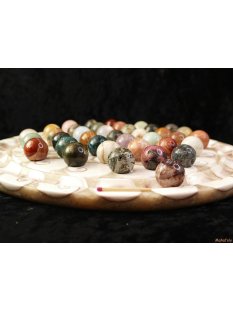 Solitairespiel aus Madagaskar Solit&auml;r mit Edelsteinkugeln 25 mm auf edlem Shiva Eys Brett