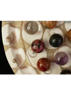 Solitairespiel aus Madagaskar Solit&auml;r mit Edelsteinkugeln 25 mm auf edlem Shiva Eys Brett