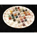 Solitairespiel aus Madagaskar Solit&auml;r mit Edelsteinkugeln 25 mm auf edlem Shiva Eys Brett