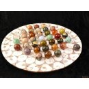 Solitairespiel aus Madagaskar Solit&auml;r mit Edelsteinkugeln 30 mm auf edlem Shiva Eys Brett