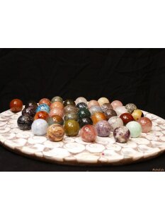 Solitairespiel aus Madagaskar Solit&auml;r mit Edelsteinkugeln 35 mm auf edlem Shiva Eys Brett