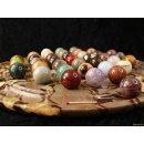 Solitairespiel aus Madagaskar Solit&auml;r mit Edelsteinkugeln 30 mm auf edlem Septarien Brett