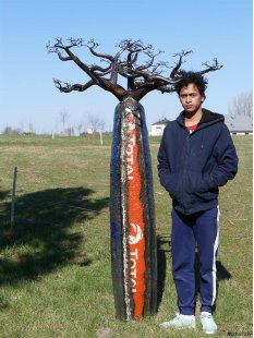 Deko Baobab Baum aus alten &Ouml;lf&auml;ssern 180 cm...