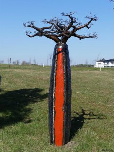 Deko Baobab Baum aus alten &Ouml;lf&auml;ssern 180 cm wetterfest