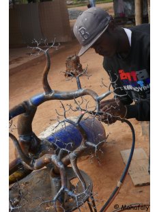 Deko Baobab Baum aus alten &Ouml;lf&auml;ssern 230 cm wetterfest