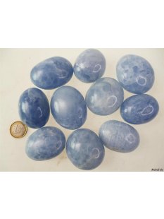 1 kg Handst&uuml;cken Handschmeichler Trommelstein Madagaskar Calcit blau poliert Heilstein Edelstein getrommelt Steinheilkunde