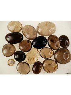 1 kg Handst&uuml;cken Handschmeichler Trommelstein Madagaskar Rauchquarz / Morion poliert